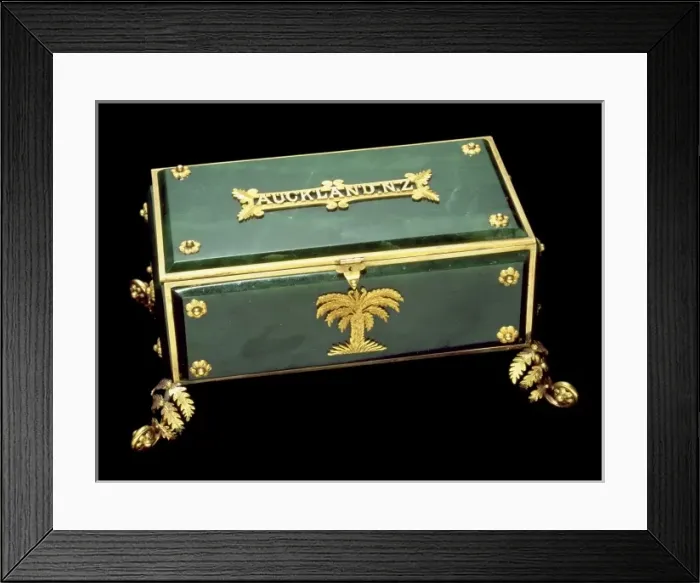 Framed Print : Jade and gold casket (Lid shut) Framed Print : Jade and gold casket (Lid shut)