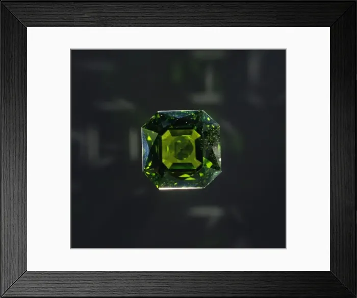 Framed Print : Peridot cut stone 146. 1 ct Framed Print : Peridot cut stone 146. 1 ct