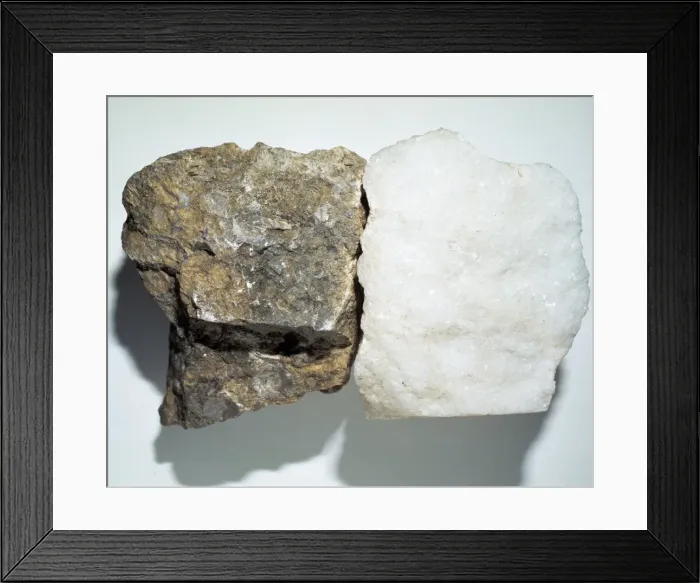Framed Print : Limestone (right) and marble (left) Framed Print : Limestone (right) and marble (left)