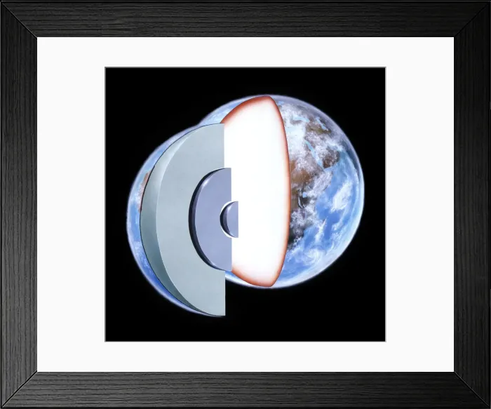 Framed Print : Diagram showing the Earths interior Framed Print : Diagram showing the Earths interior