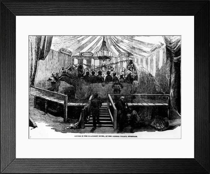 Framed Print : Dinner in the Iguanodon model Framed Print : Dinner in the Iguanodon model