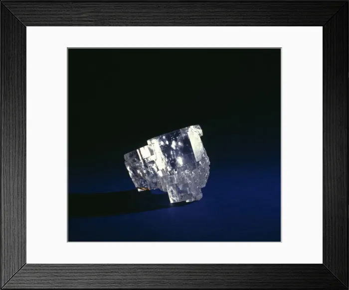 Framed Print : Halite. Transparent crystals of halite. Halite is composed of sodium chloride Framed Print : Halite. Transparent crystals of halite. Halite is composed of sodium chloride