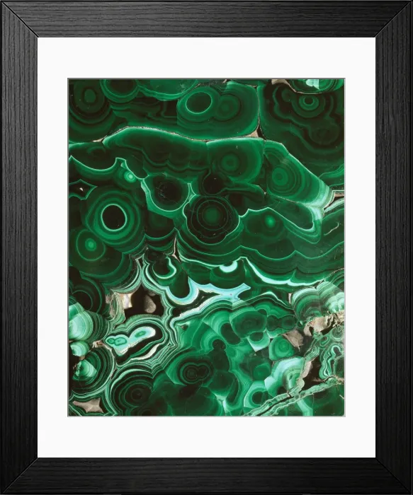 Framed Print : Malachite. A polished specimen of the mineral malachite (copper carbonate hydroxide) Framed Print : Malachite. A polished specimen of the mineral malachite (copper carbonate hydroxide)