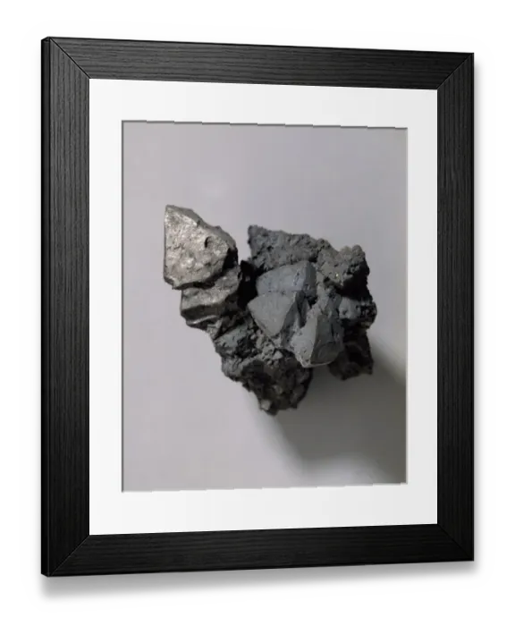 Framed Print : Acanthite. A specimen of the mineral acanthite (silver sulphide) Framed Print : Acanthite. A specimen of the mineral acanthite (silver sulphide)