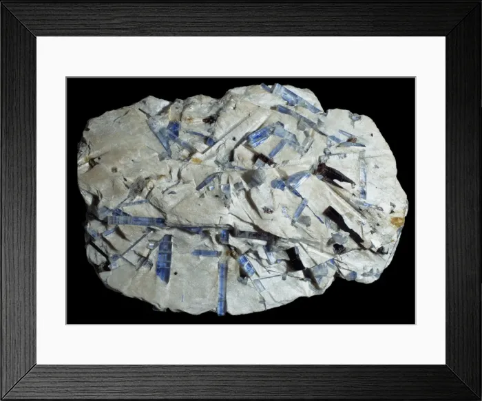 Framed Print : Kyanite comprises of (aluminum silicate) and shares this composition with both sillimanite Framed Print : Kyanite comprises of (aluminum silicate) and shares this composition with both sillimanite