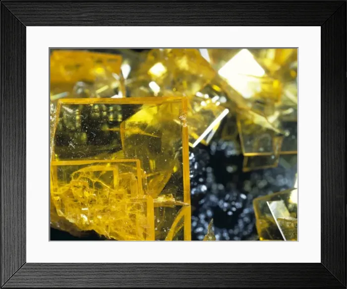 Framed Print : Wulfenite comprises of (lead molybdate) and is characterized by thin Framed Print : Wulfenite comprises of (lead molybdate) and is characterized by thin