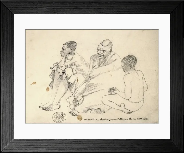 Framed Print : Matabili at Nobengulus Village Nov. 1869 Framed Print : Matabili at Nobengulus Village Nov. 1869