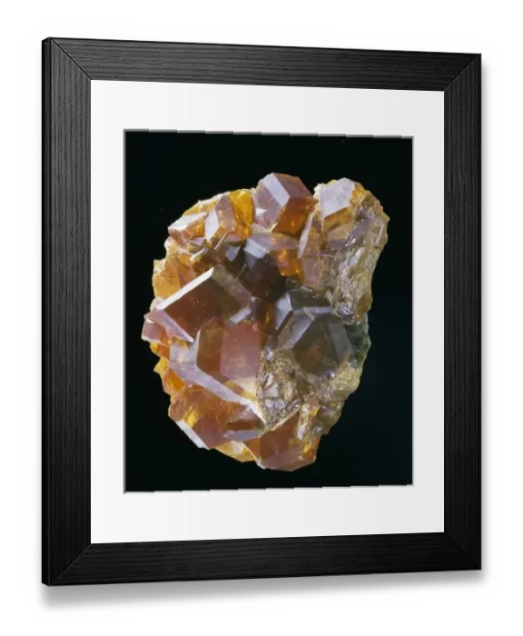 Framed Print : Sulphur (S) is an elemental substance, it is yellow to brown in colour