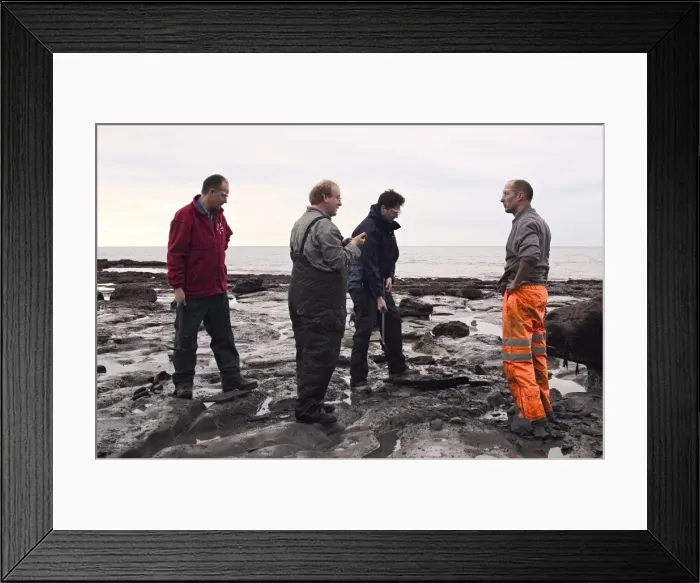 Framed Print : Excavating at Charmouth Framed Print : Excavating at Charmouth