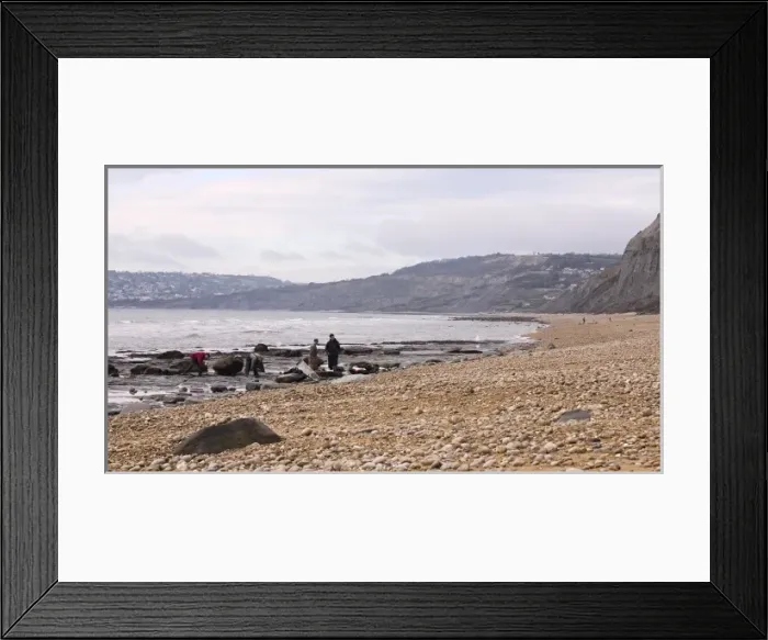 Framed Print : Excavating at Charmouth Framed Print : Excavating at Charmouth