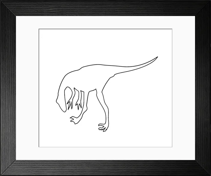 Framed Print : Troodon. Outline illustration of a Troodon Framed Print : Troodon. Outline illustration of a Troodon