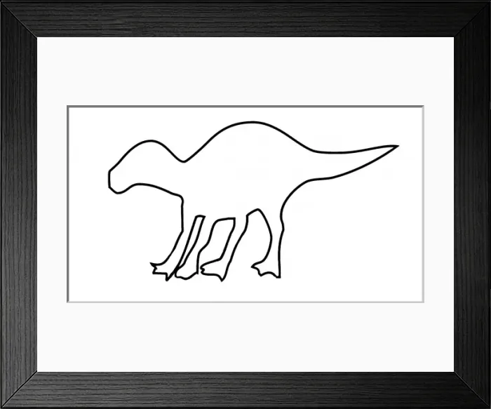 Framed Print : Maiasaura. Outline illustration of a Maiasaura Framed Print : Maiasaura. Outline illustration of a Maiasaura