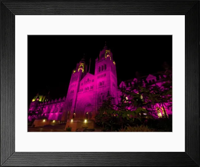 Framed Print : The Natural History Museum illuminated at night, October 201 Framed Print : The Natural History Museum illuminated at night, October 201