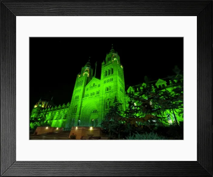 Framed Print : The Natural History Museum illuminated at night, October 201 Framed Print : The Natural History Museum illuminated at night, October 201