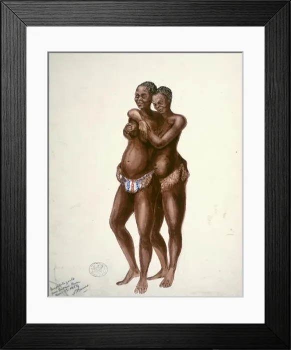 Framed Print : Matabili girls, Um Gnoma River Nov. 1869 Framed Print : Matabili girls, Um Gnoma River Nov. 1869