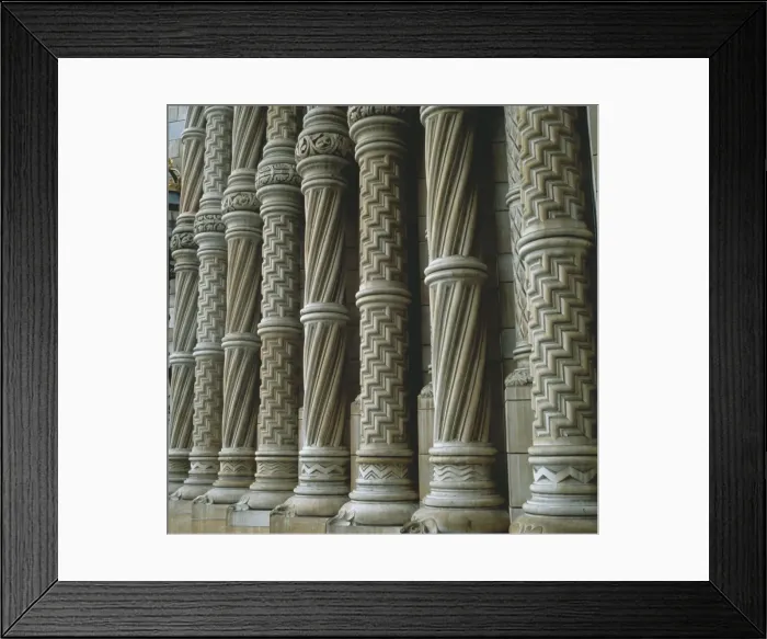 Framed Print : Detail of columns on the Waterhouse Building Framed Print : Detail of columns on the Waterhouse Building