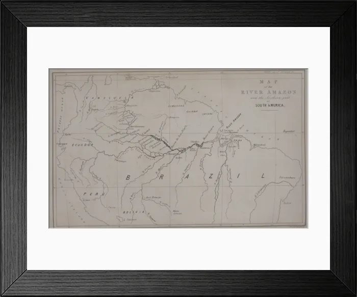 Framed Print : Map of the River Amazon Framed Print : Map of the River Amazon