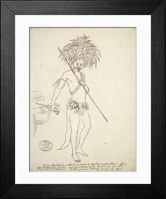 Framed Print : Young Matabili with head dress Framed Print : Young Matabili with head dress