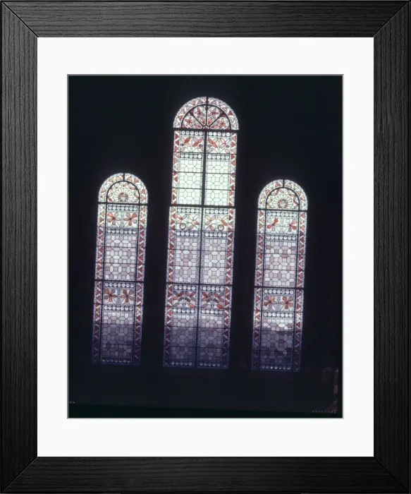 Framed Print : Stained glass windows above the North Hall Framed Print : Stained glass windows above the North Hall