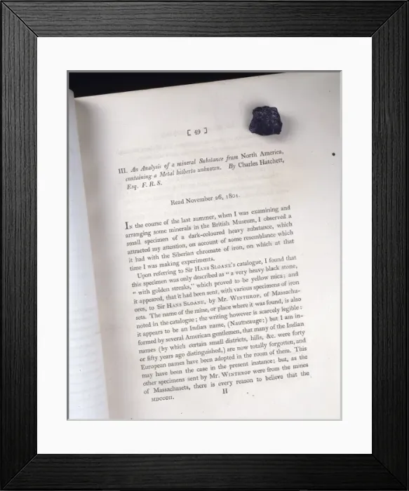 Framed Print : The discovery of Niobium Framed Print : The discovery of Niobium
