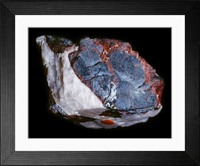 Framed Print : Zincite comprises of zinc oxide. It is an important ore of zinc, Framed Print : Zincite comprises of zinc oxide. It is an important ore of zinc,
