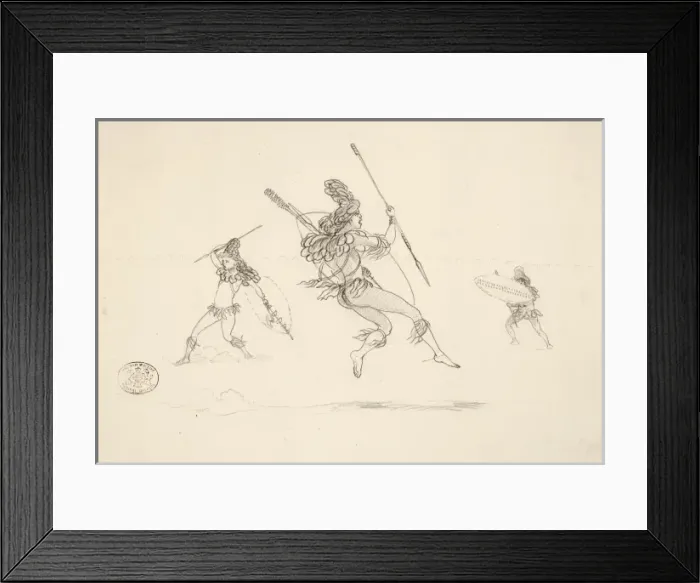 Framed Print : Warriors dancing, 1870 Framed Print : Warriors dancing, 1870