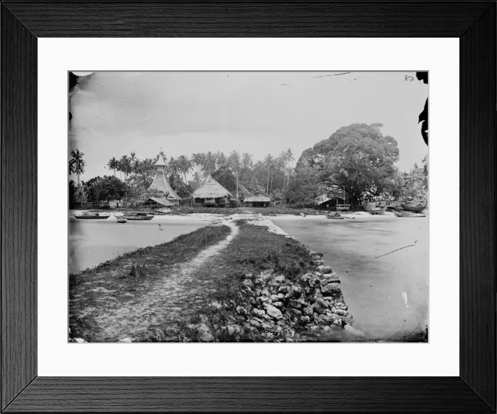 Framed Print : Causeway and Houses, Ki Dulan, Moluccas, Indonesia Framed Print : Causeway and Houses, Ki Dulan, Moluccas, Indonesia