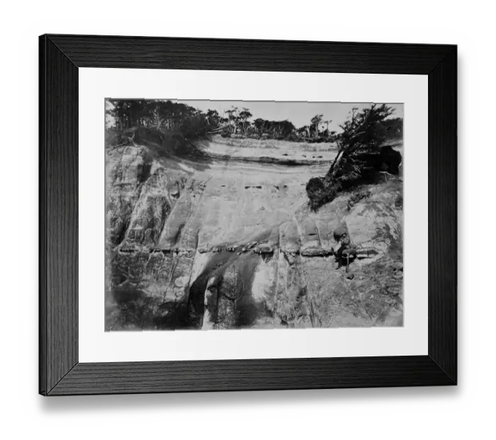 Framed Print : Coal strata at coal mine, Sandy Point, Strait of Magellan Framed Print : Coal strata at coal mine, Sandy Point, Strait of Magellan