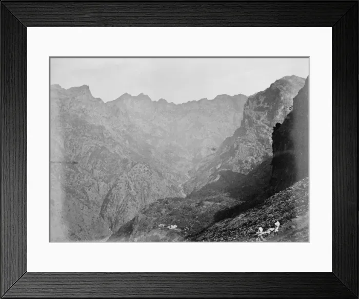 Framed Print : Distant view down gorge, c. 1870 Framed Print : Distant view down gorge, c. 1870