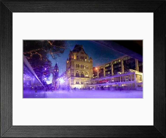 Framed Print : The ice rink at the Natural History Museum, London Framed Print : The ice rink at the Natural History Museum, London