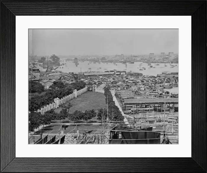 Framed Print : Harbour near Shameen Island, Canton, China Framed Print : Harbour near Shameen Island, Canton, China