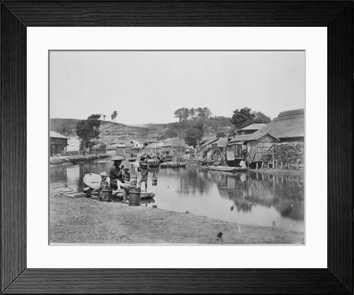 Framed Print : Canal scene Yokohama Japan Framed Print : Canal scene Yokohama Japan