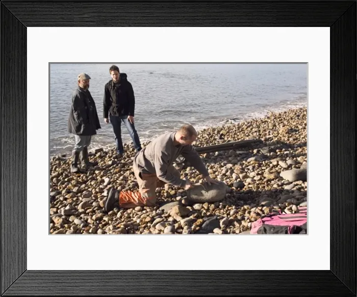 Framed Print : Excavating at Charmouth Framed Print : Excavating at Charmouth