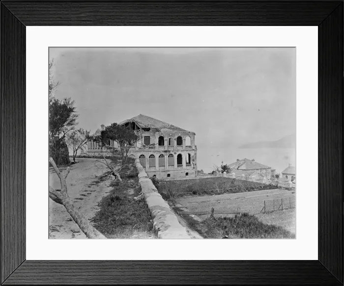 Framed Print : Damaged buildings and trees, China Framed Print : Damaged buildings and trees, China