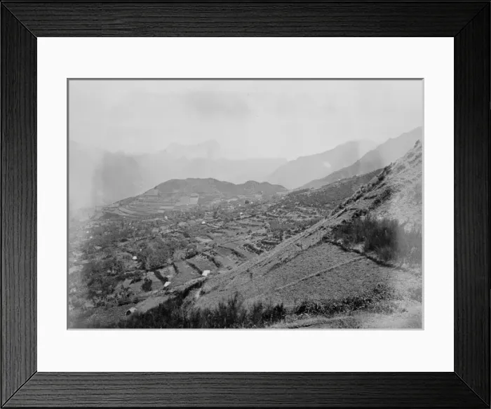 Framed Print : View over terraced mountain scenery, c. 1870 Framed Print : View over terraced mountain scenery, c. 1870