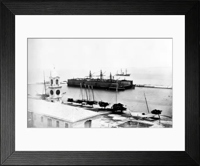 Framed Print : Floating dock, Bermuda and Mt. Eclipse 1873 Framed Print : Floating dock, Bermuda and Mt. Eclipse 1873