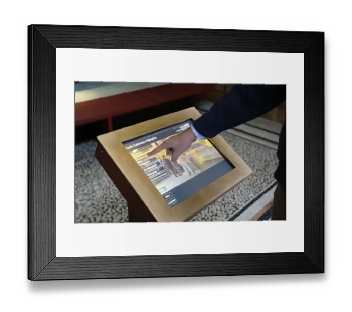Framed Print : Touch-screen display in the Central Hall Framed Print : Touch-screen display in the Central Hall