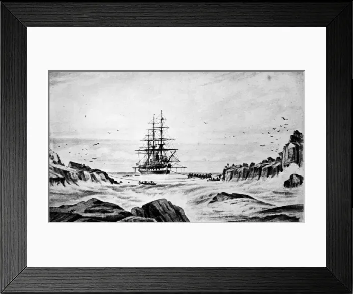 Framed Print : Wilds drawing of H. M.s Challenger Framed Print : Wilds drawing of H. M.s Challenger