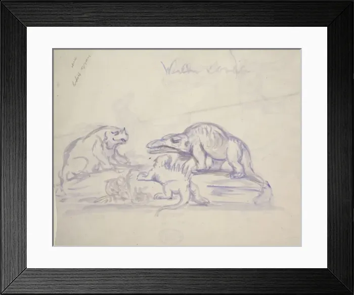 Framed Print : Pre-historic creatures by Benjamin Hawkins Framed Print : Pre-historic creatures by Benjamin Hawkins