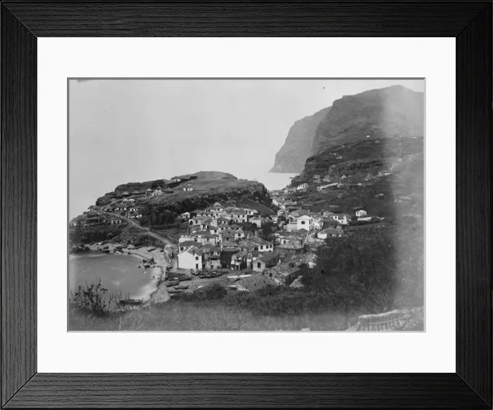 Framed Print : Small harbour and headland Framed Print : Small harbour and headland