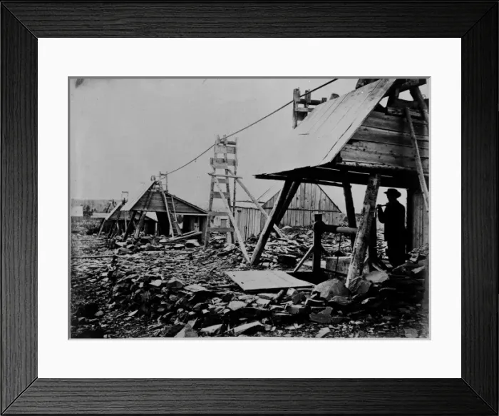 Framed Print : Gold digging site in Halifax 1873 Framed Print : Gold digging site in Halifax 1873