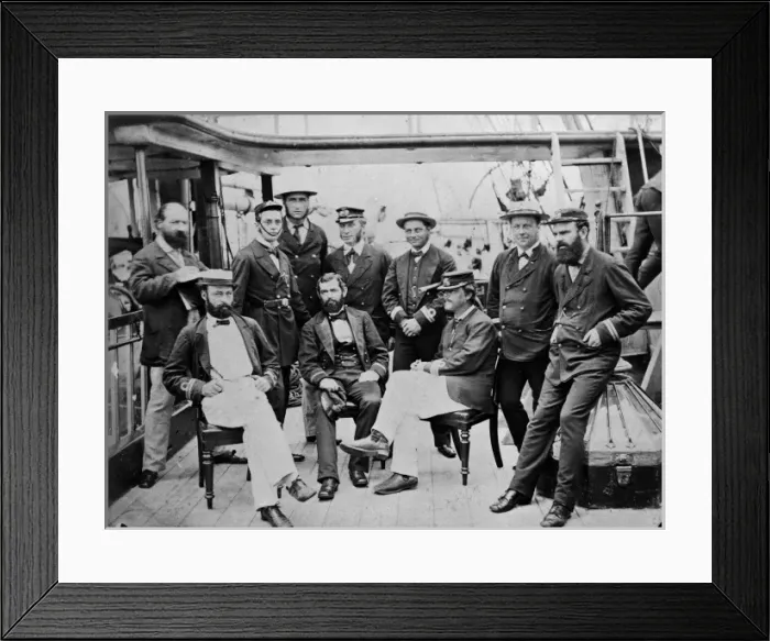 Framed Print : Group of officers on board H. M.s Challenger Framed Print : Group of officers on board H. M.s Challenger