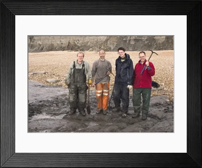 Framed Print : Excavating at Charmouth Framed Print : Excavating at Charmouth