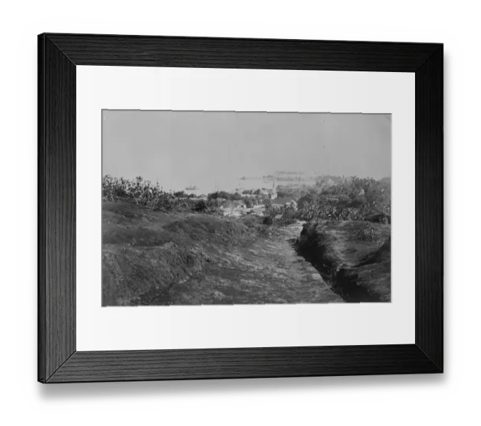 Framed Print : View to Harbour down dry stream bed. South Africa