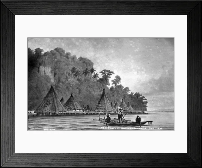 Framed Print : Village at Humboldt Bay, Admiralty Islands Framed Print : Village at Humboldt Bay, Admiralty Islands