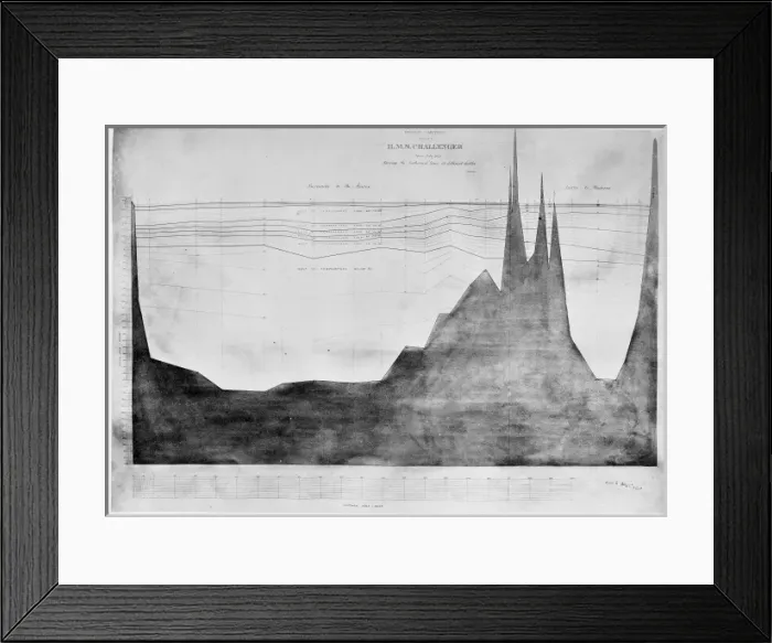 Framed Print : Chart of oceanic section, Bermuda to Azores Framed Print : Chart of oceanic section, Bermuda to Azores