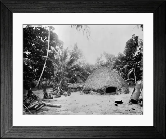 Framed Print : Hut at village, Admiralty Islands Framed Print : Hut at village, Admiralty Islands