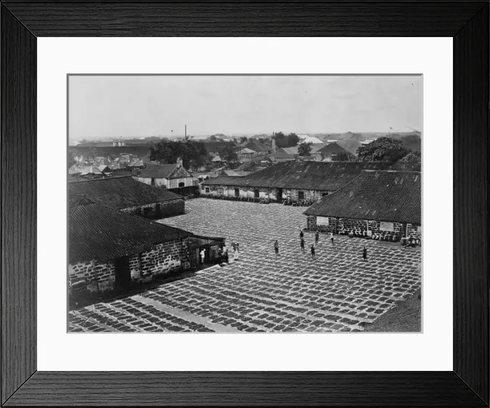 Framed Print : Goods being sun-dried, China Framed Print : Goods being sun-dried, China