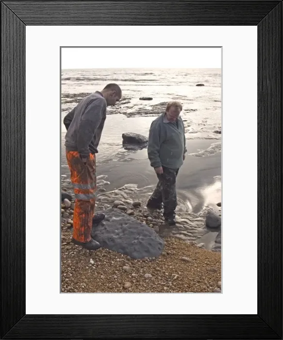 Framed Print : Excavating at Charmouth Framed Print : Excavating at Charmouth