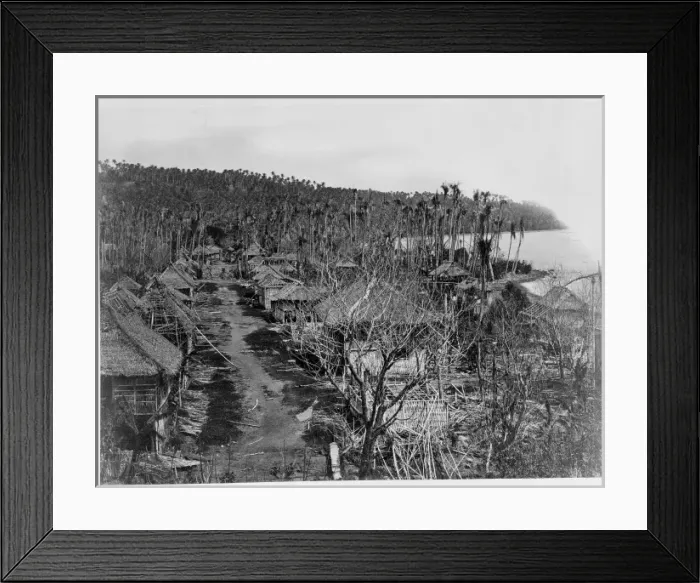 Framed Print : Storm damaged houses beside coast Framed Print : Storm damaged houses beside coast